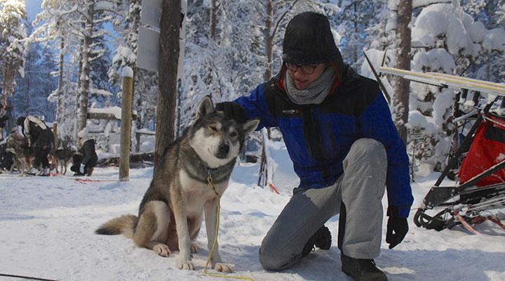 Student with dog